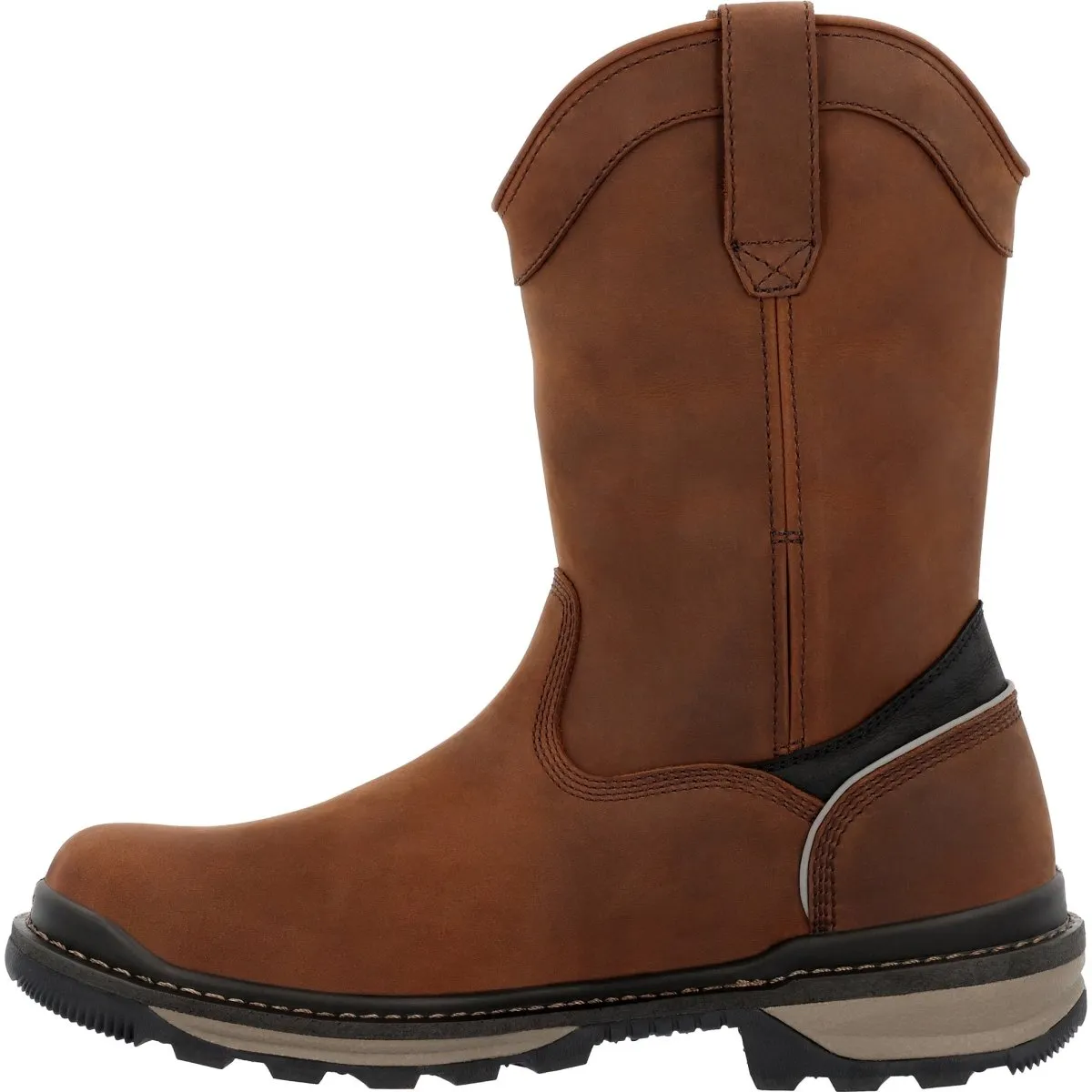 Rocky Rams Horn Men's Waterproof Pull-On Work Boots Rkk0398 In Brown