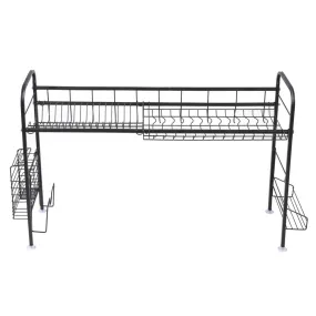 RONSHIN Single Layer Bowl Rack Shelf Dish Drainer 90cm Black