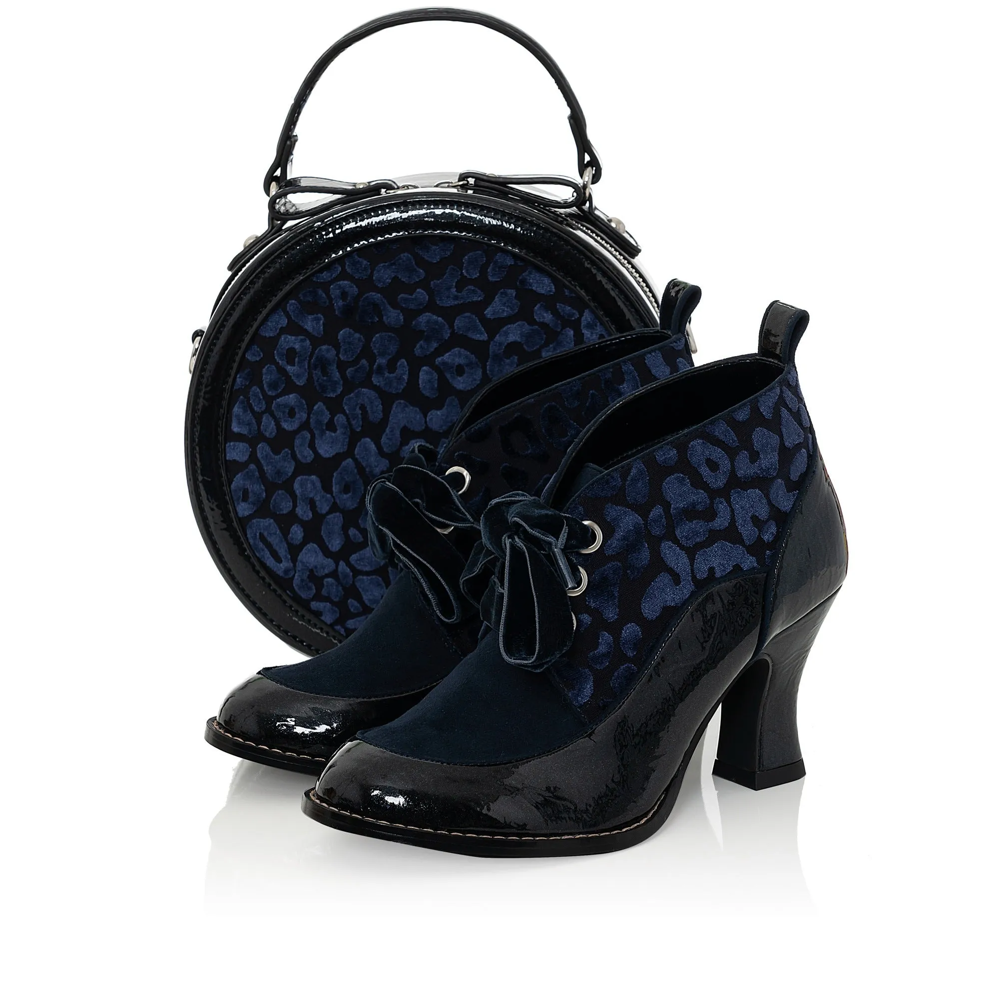 Ruby Shoo Emma Midnight Blue Velvet Shoe Boot