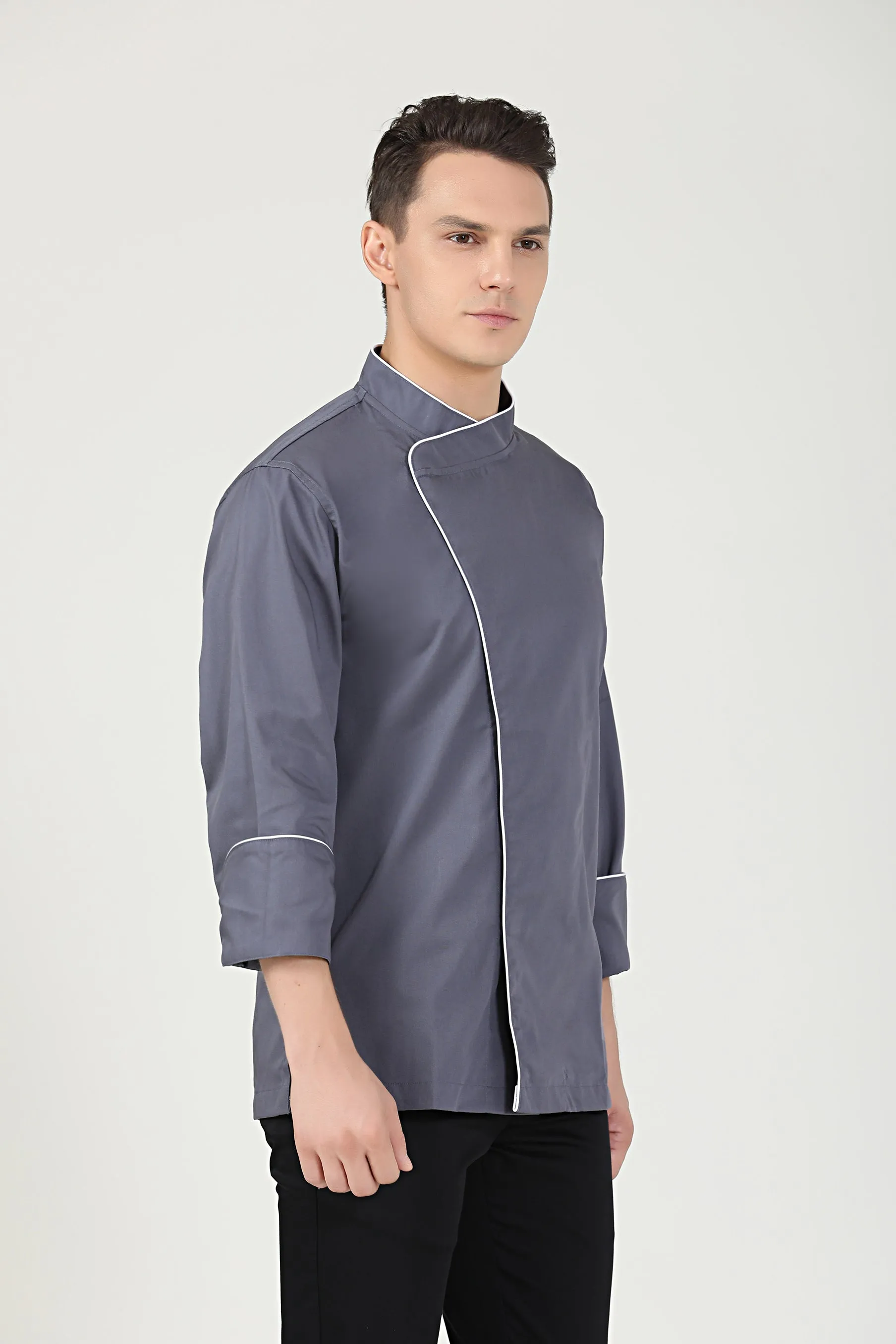 Sage Grey Chef Jacket, Long Sleeve