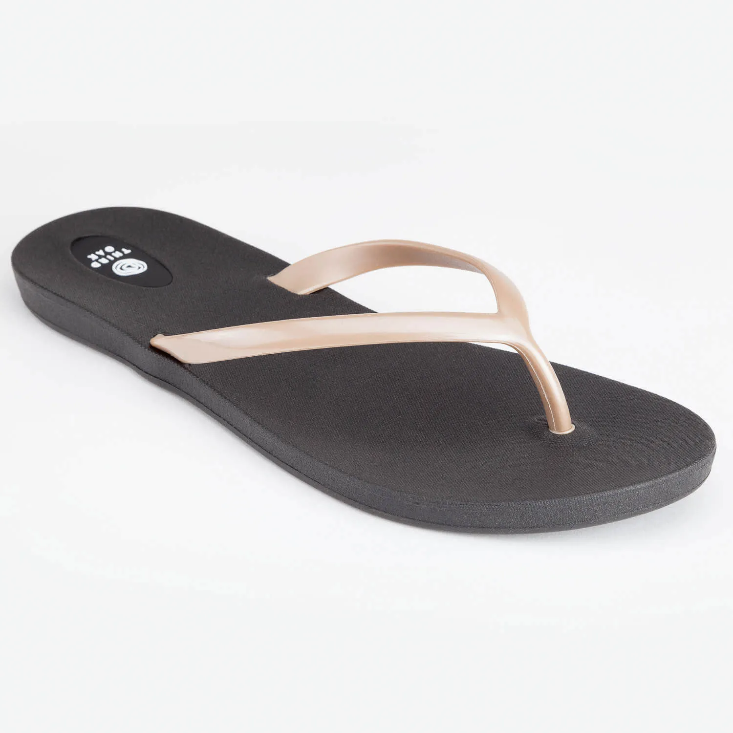 Scout Flip Flops in Black Aged Gold