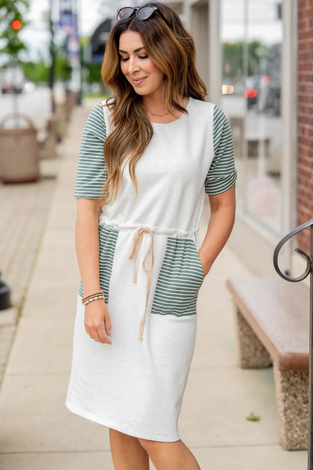 Striped Pocket T-Shirt Dress