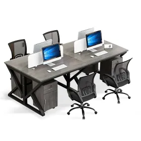 Stylish Office Computer Desk Set for 4 People with Tables Chairs and Cabinets YGZ-101