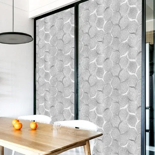 Sun Blocking 1 Piece Window Sticker, Decoration Frosted Film Privacy, Glass Vinyl Film 3D Quatrefoil Design.