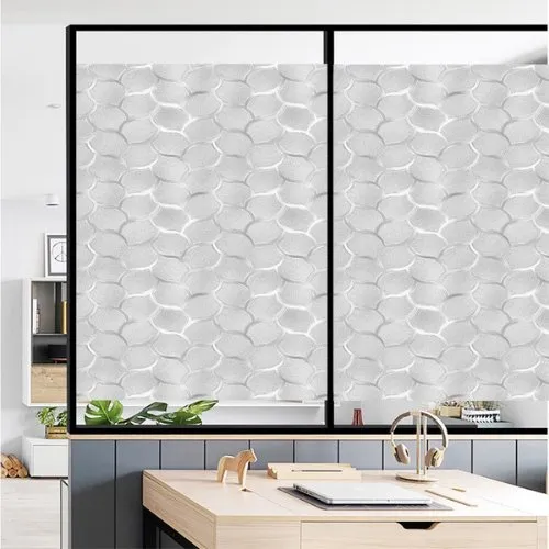 Sun Blocking 1 Piece Window Sticker, Decoration Frosted Film Privacy, Glass Vinyl Film 3D Quatrefoil Design.