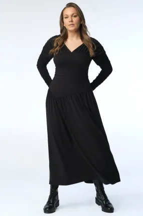 Tania Jersey Long Dress  // Black