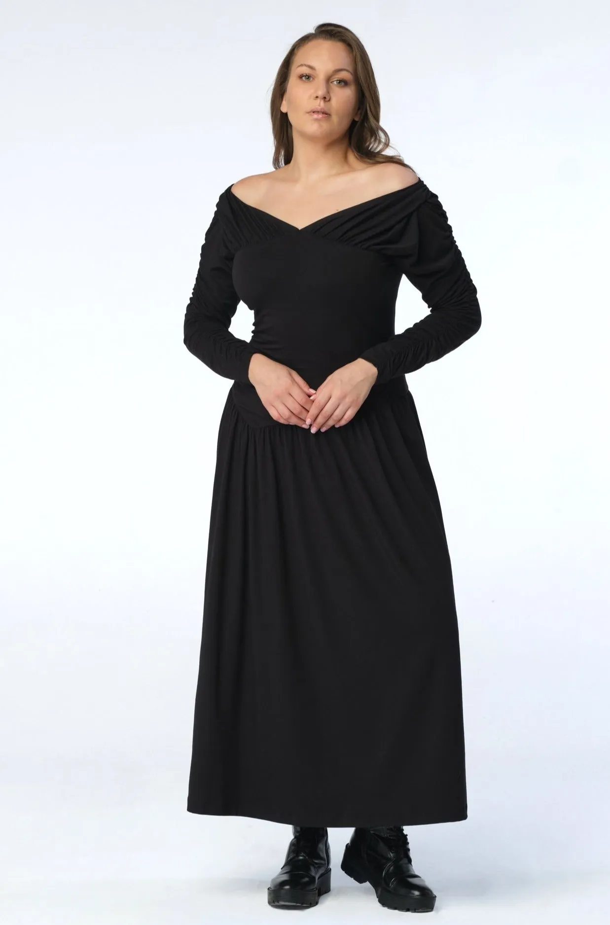 Tania Jersey Long Dress  // Black