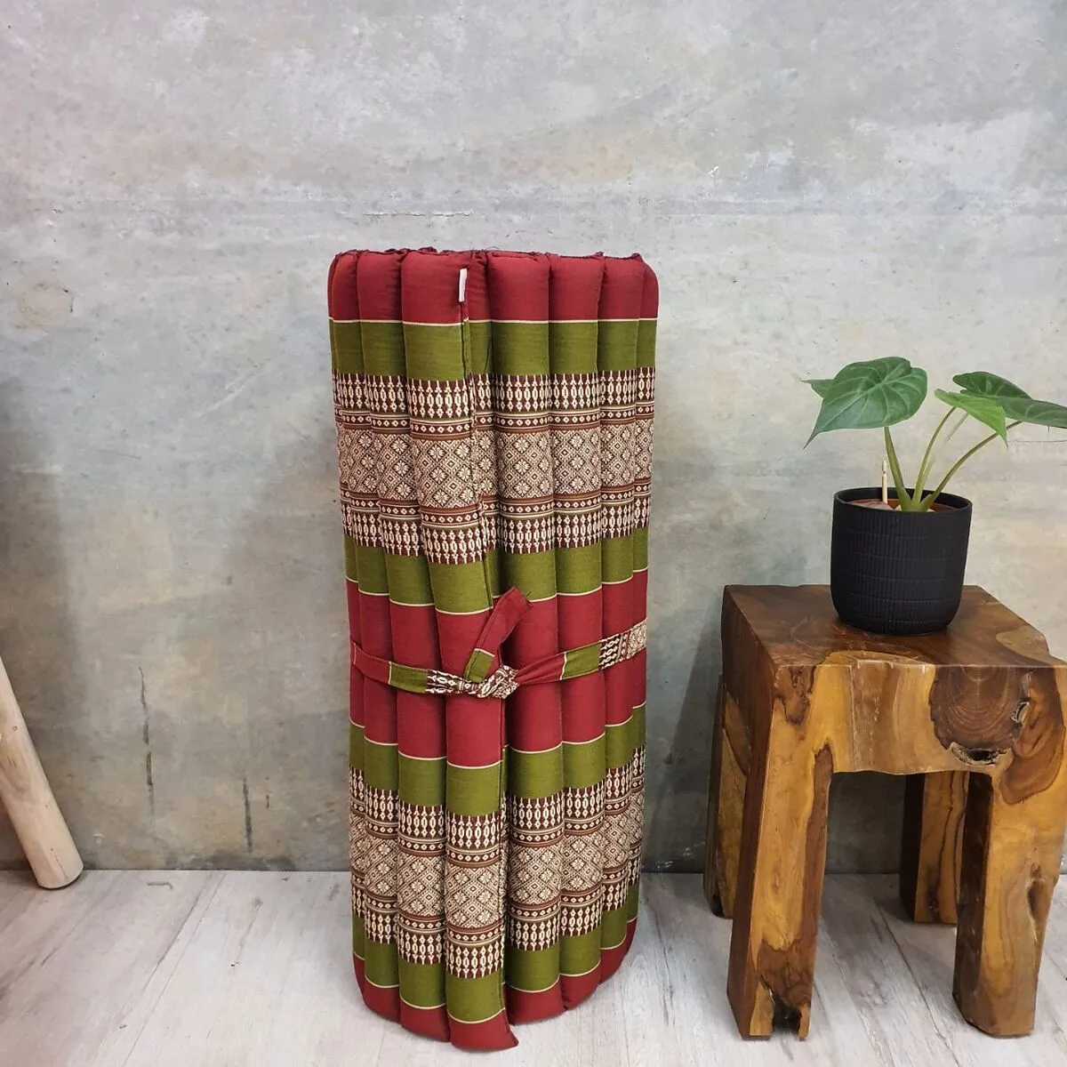 Thai kapok cushion Day bed Roll Up Mattress Foldout Mat for camping or motorbike trips in comfort Natural Kapok Filled Red Blue Green dark red options