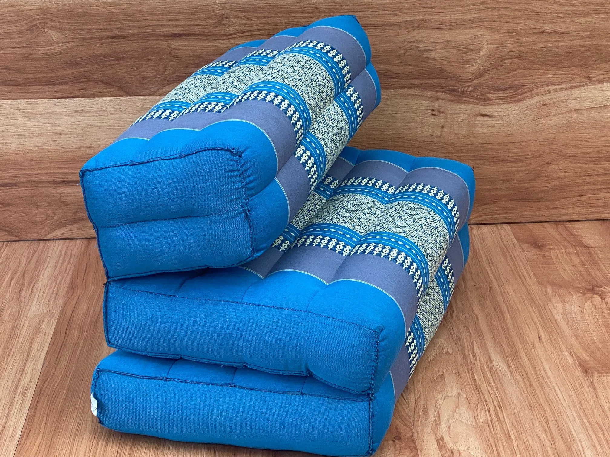 Thai kapok cushion3-Fold Zafu Meditation Cushion Set Blue Medium Size