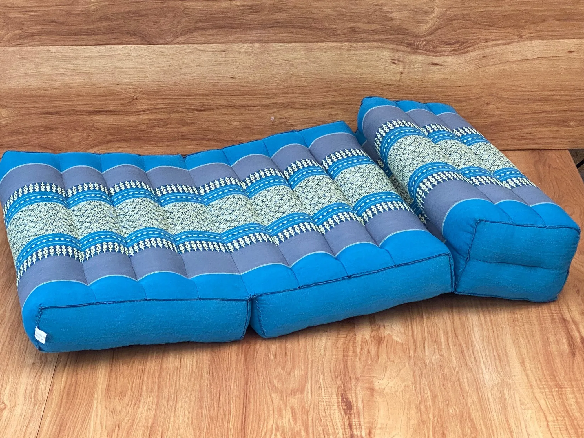 Thai kapok cushion3-Fold Zafu Meditation Cushion Set Blue Medium Size