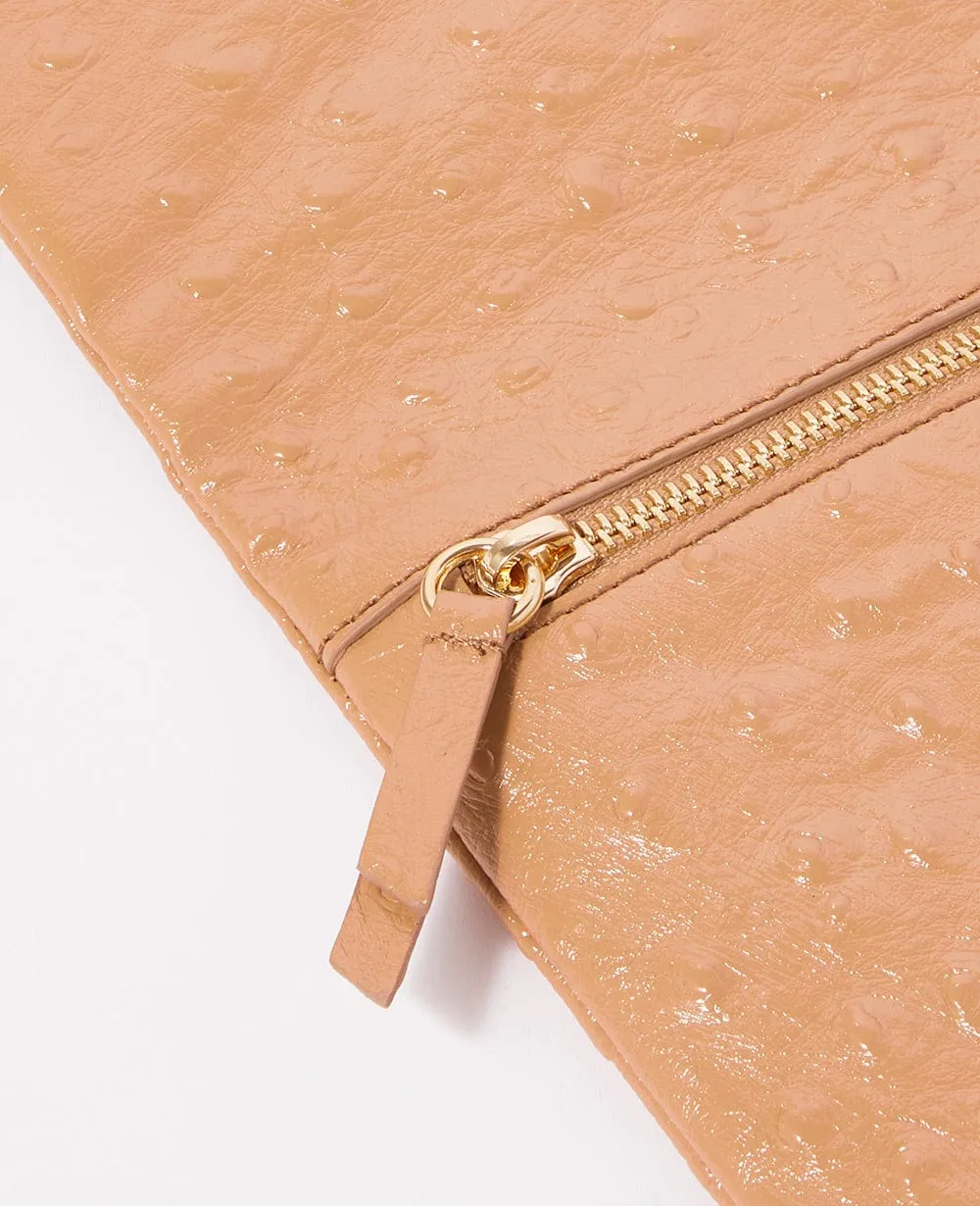 The Kensington Vegan Leather Clutch | Nude