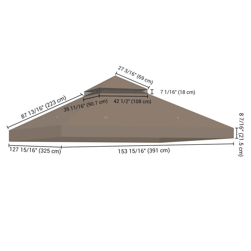 TheLAShop 2-Tier Canopy Cover Replacement 10x12ft