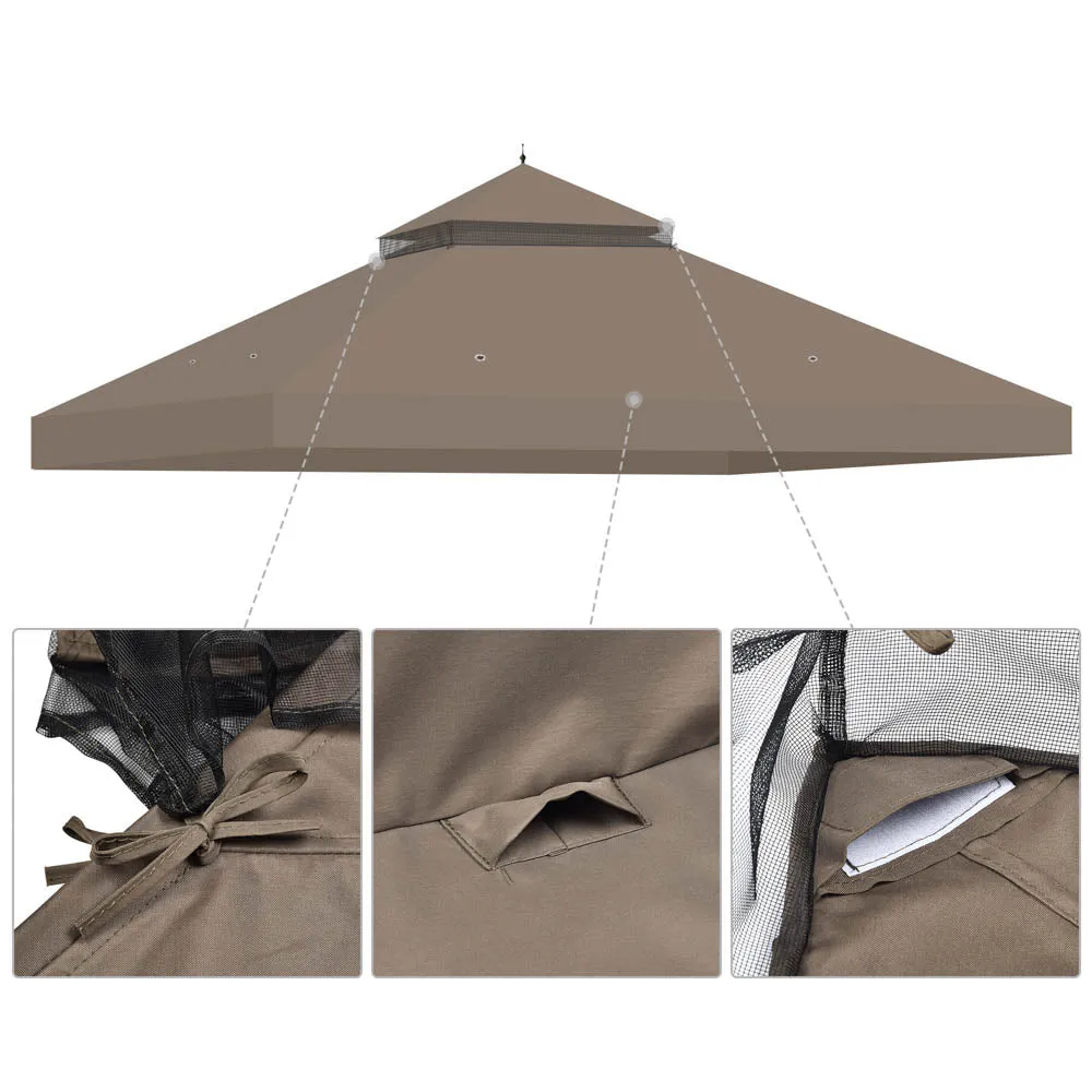 TheLAShop 2-Tier Canopy Cover Replacement 10x12ft