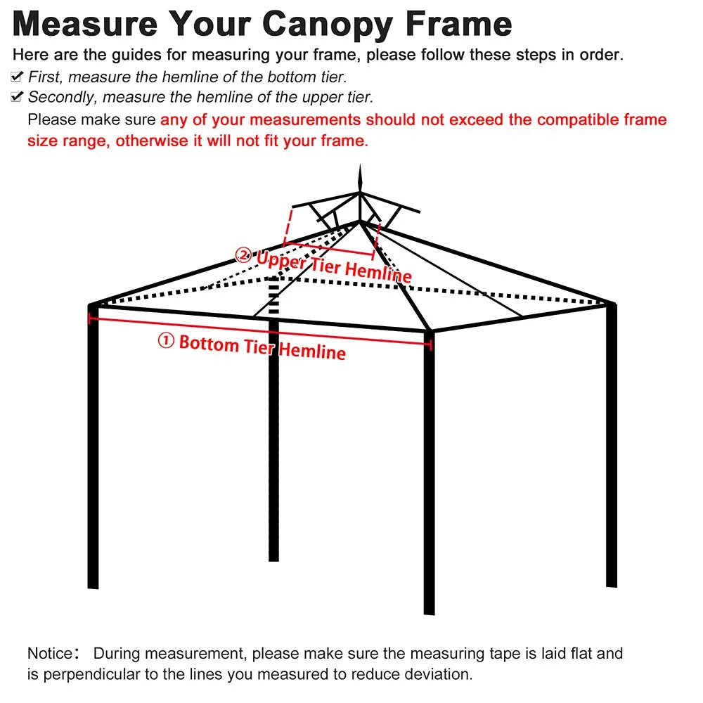 TheLAShop 2-Tier Canopy Cover Replacement 10x12ft