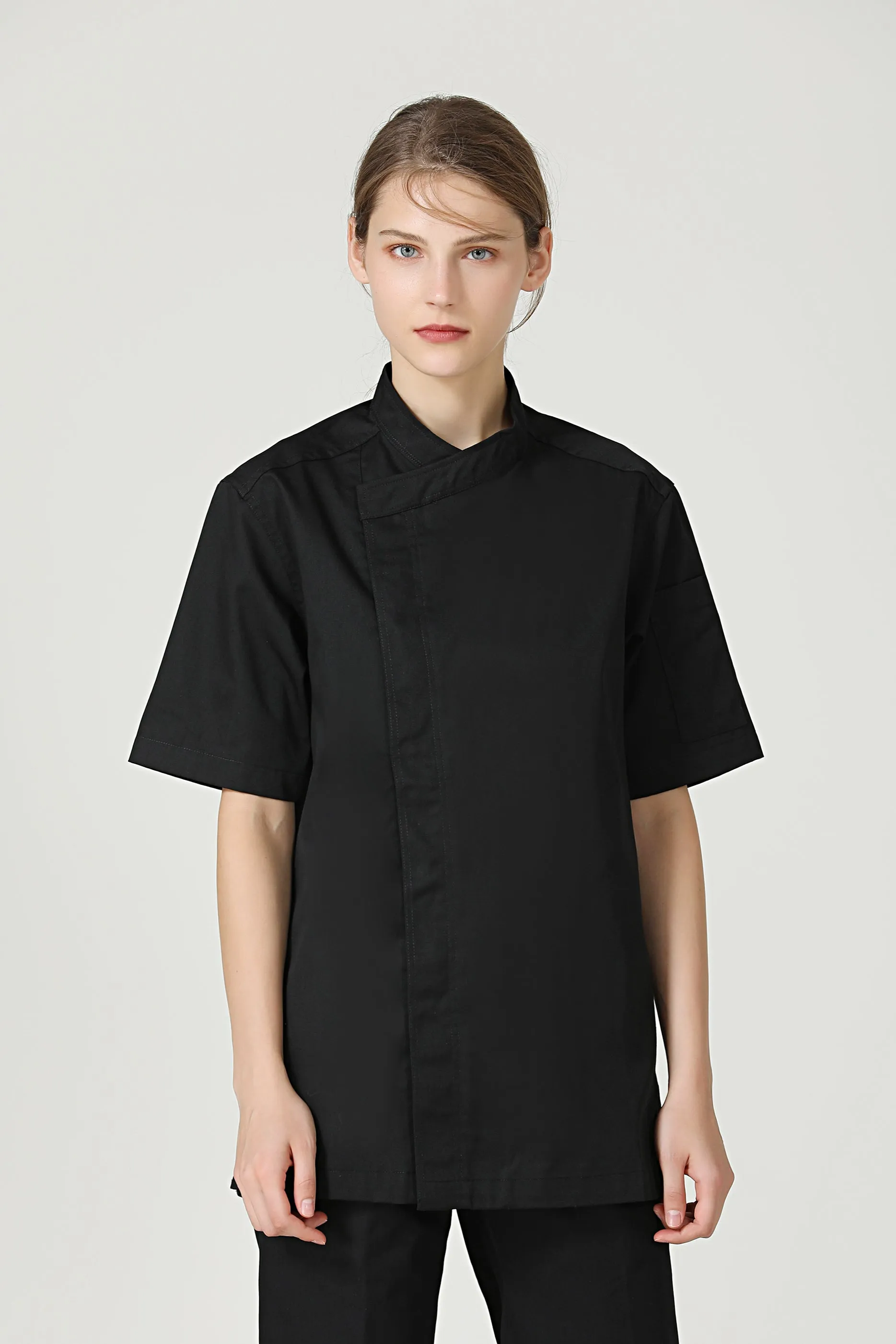 Thyme Black Chef Jacket, Short Sleeve