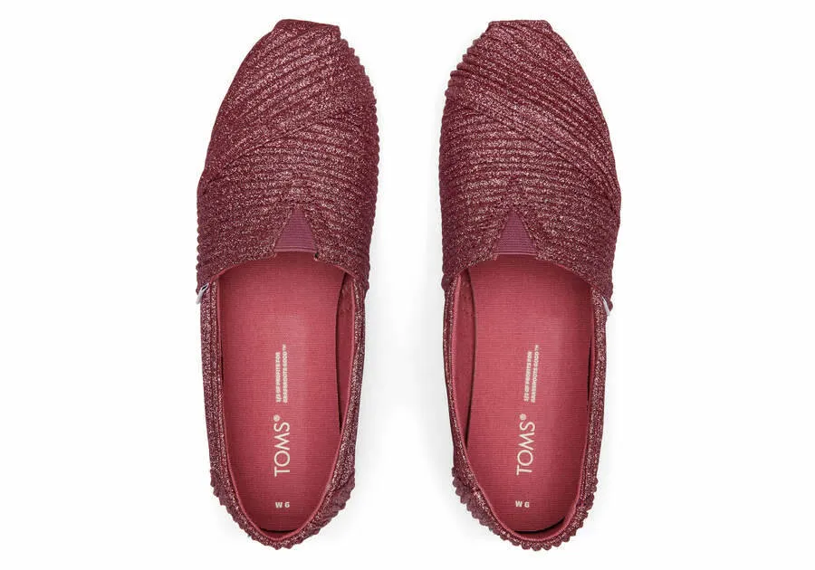 Toms Womens Alpargata Dark Rose Glimmer Cord