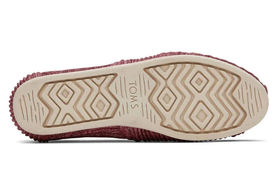 Toms Womens Alpargata Dark Rose Glimmer Cord