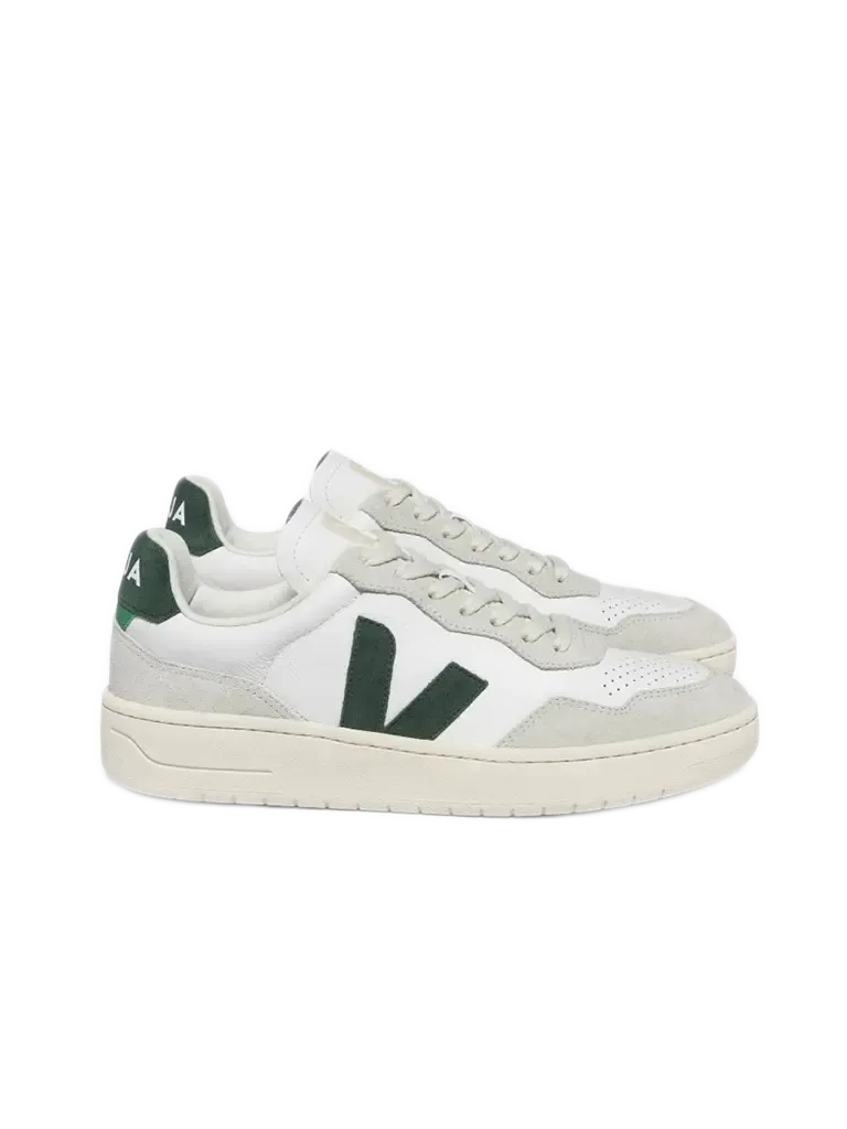 V-90 Leather- White/Cypress