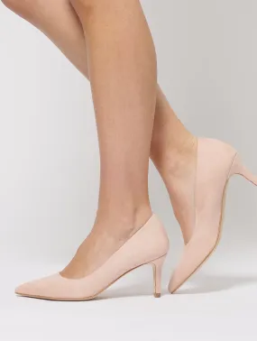 Vegan Suede Pointed Toe Pumps | Nude