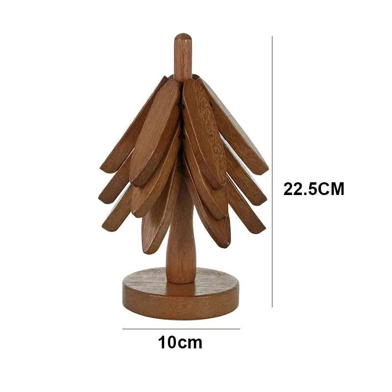 Vintage Tree Design Stand Wooden Trivets