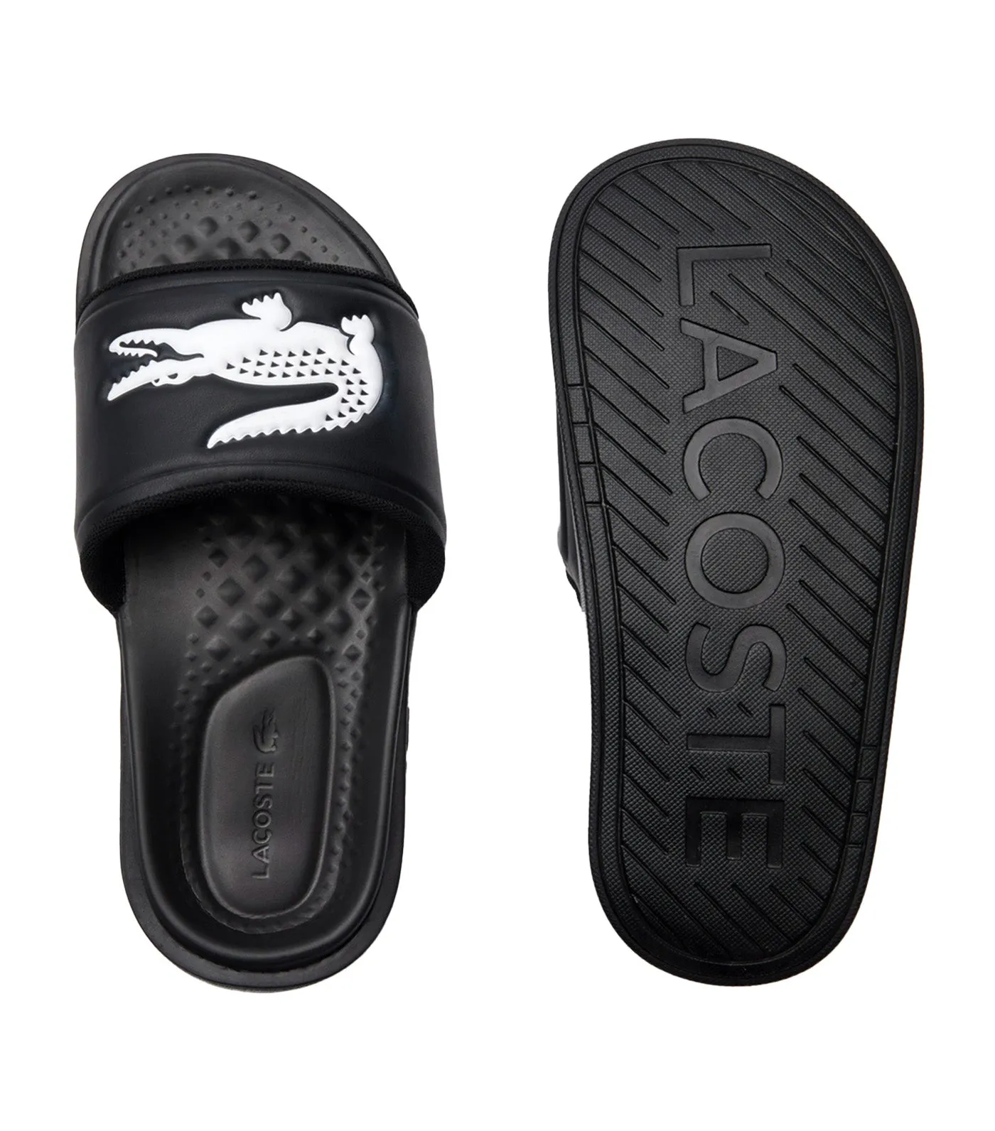 Women's Croco Dualiste Synthetic Logo Strap Slides Black/Green