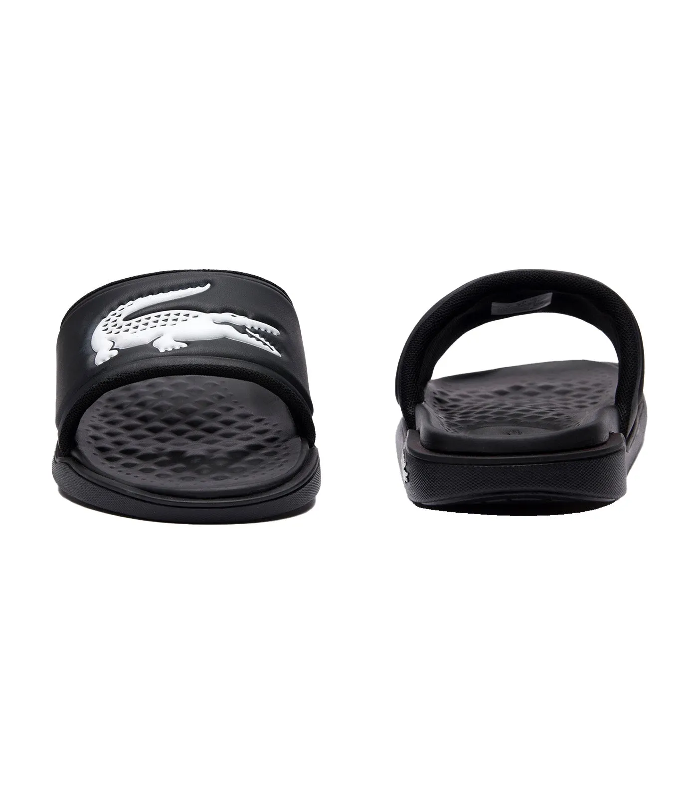 Women's Croco Dualiste Synthetic Logo Strap Slides Black/Green