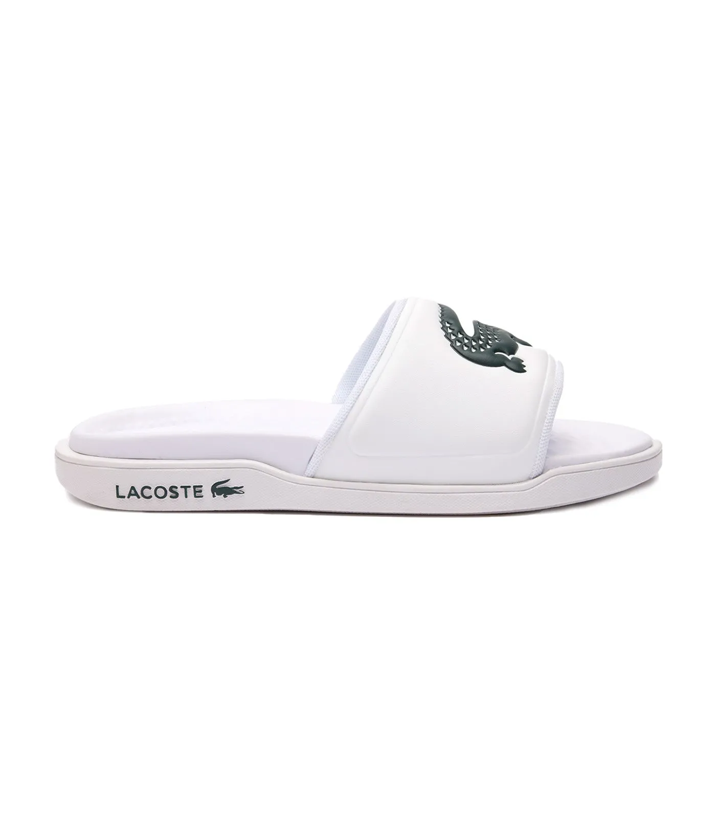 Women's Croco Dualiste Synthetic Logo Strap Slides White/Green