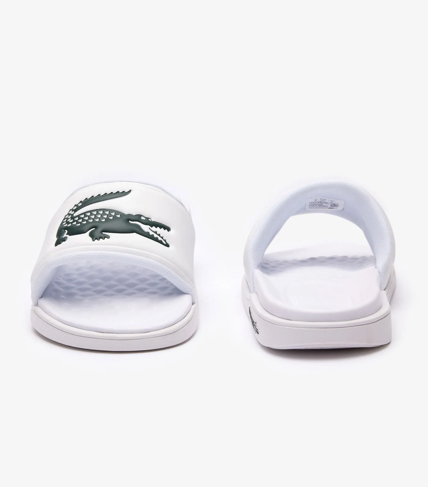 Women's Croco Dualiste Synthetic Logo Strap Slides White/Green