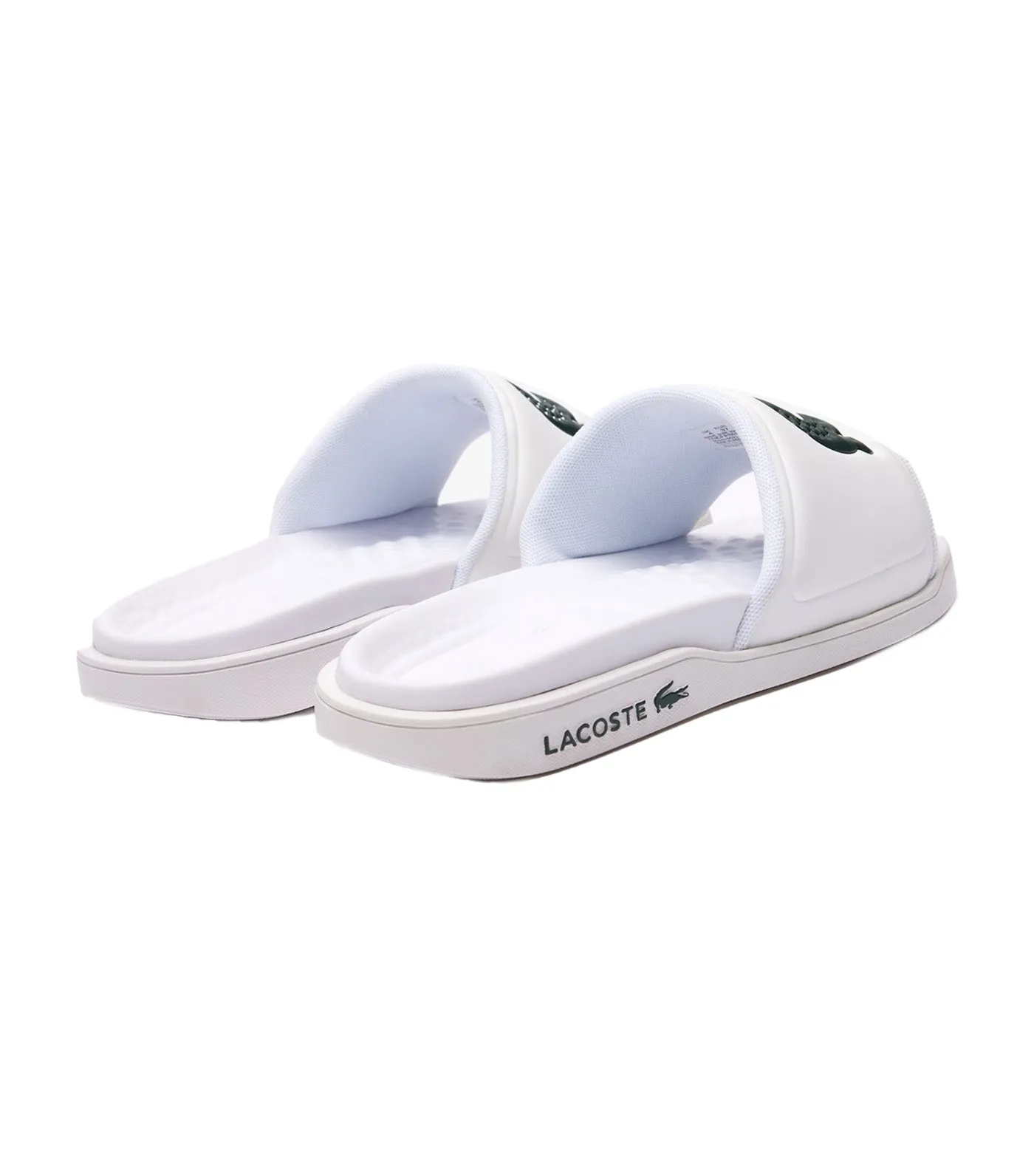 Women's Croco Dualiste Synthetic Logo Strap Slides White/Green