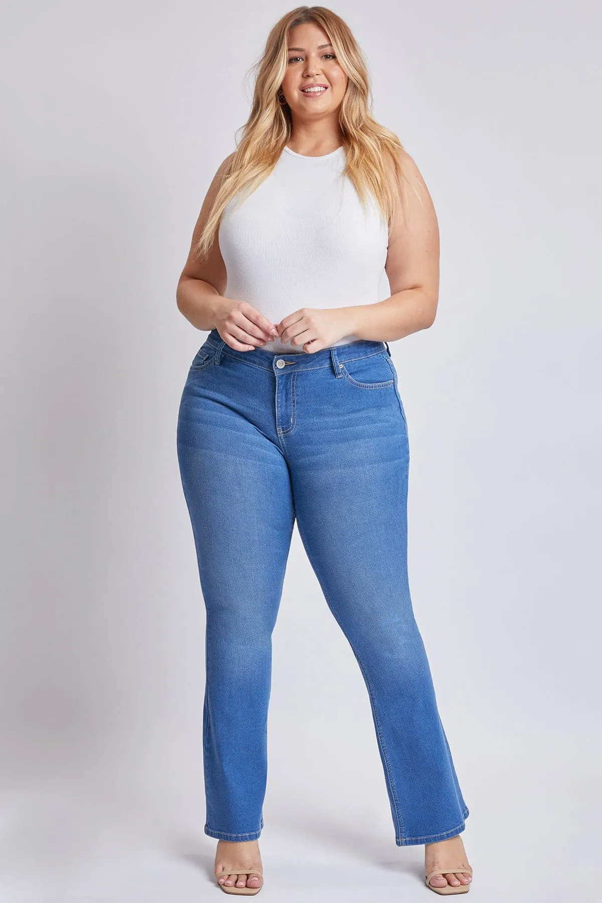 Women's Plus Size Sustainable Mid Rise Boot Cut Jeans