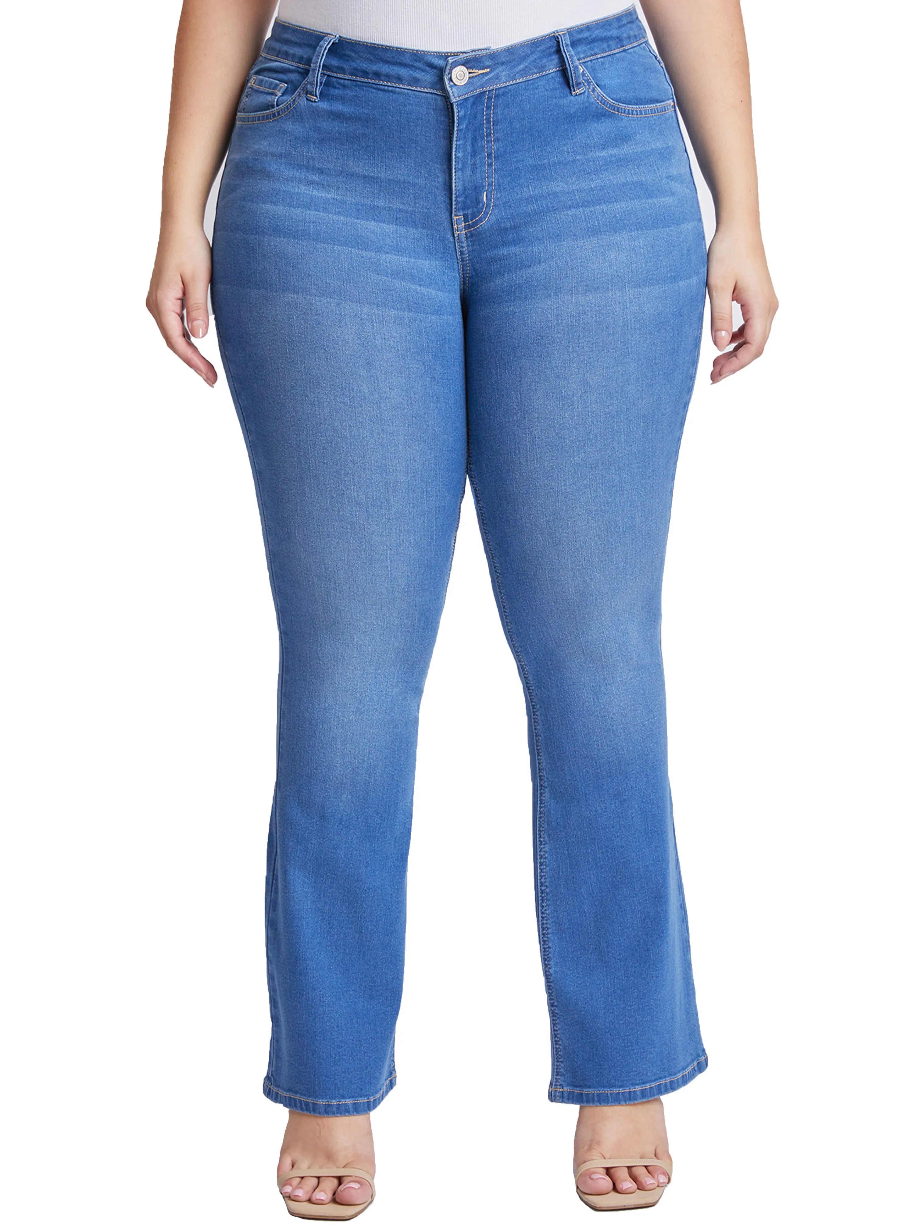 Women's Plus Size Sustainable Mid Rise Boot Cut Jeans