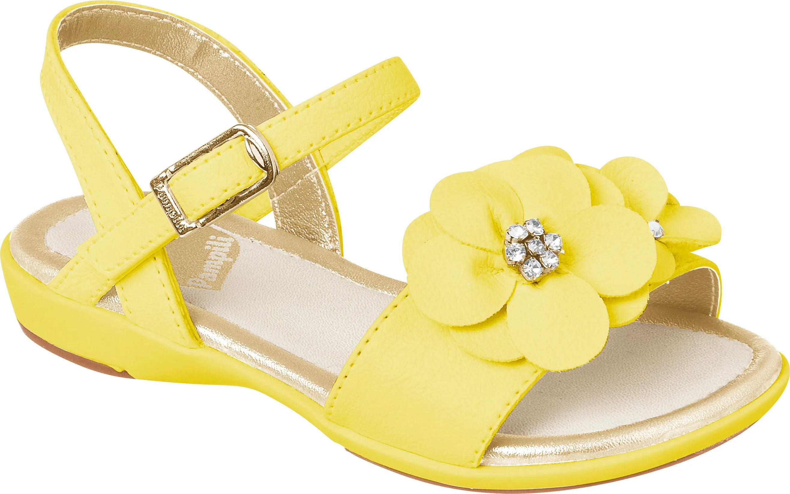 Yellow Sandal with Flower Applique