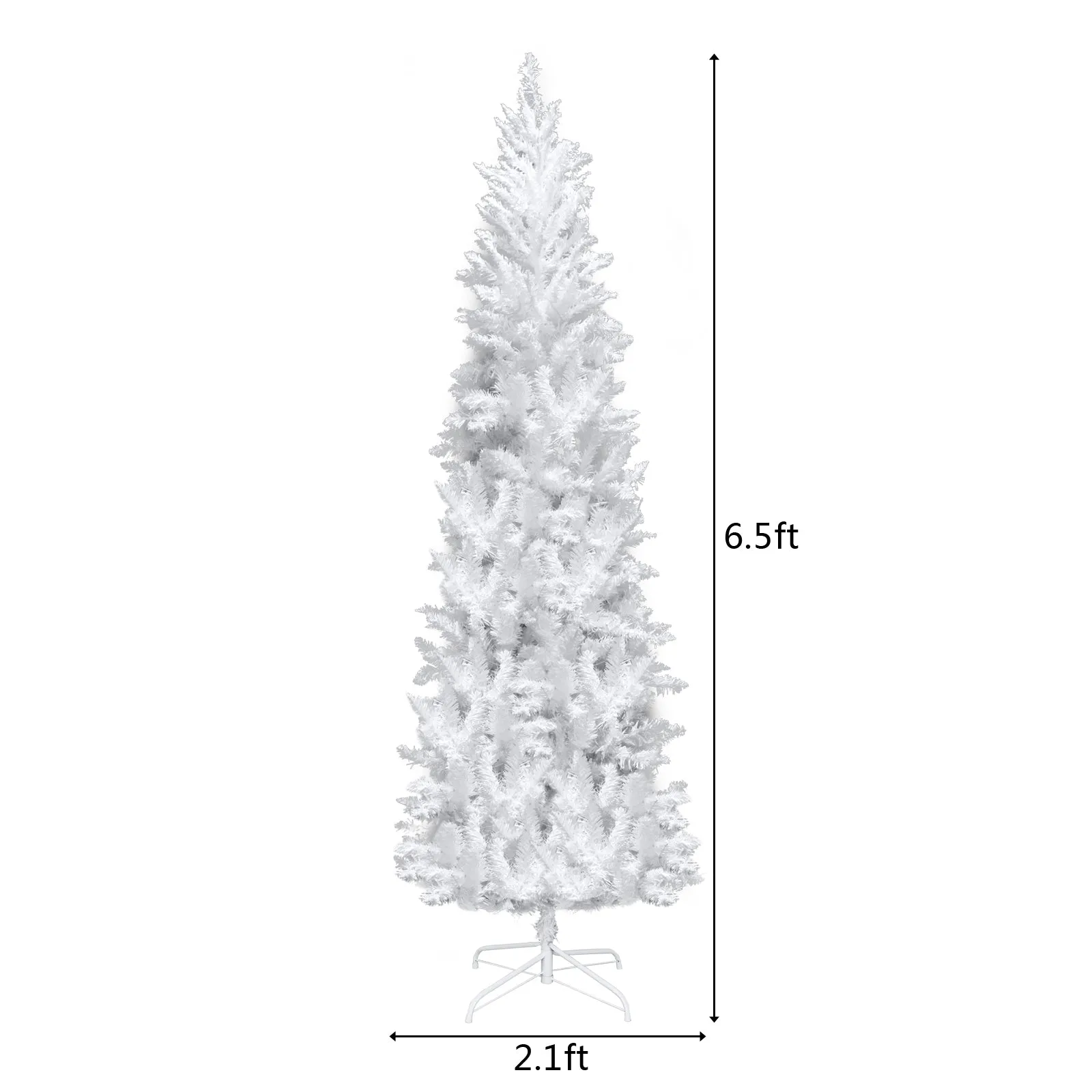 YIWA 6.5ft Christmas Tree 719 Branches Artificial Christmas Pine Tree with Fiber Optics