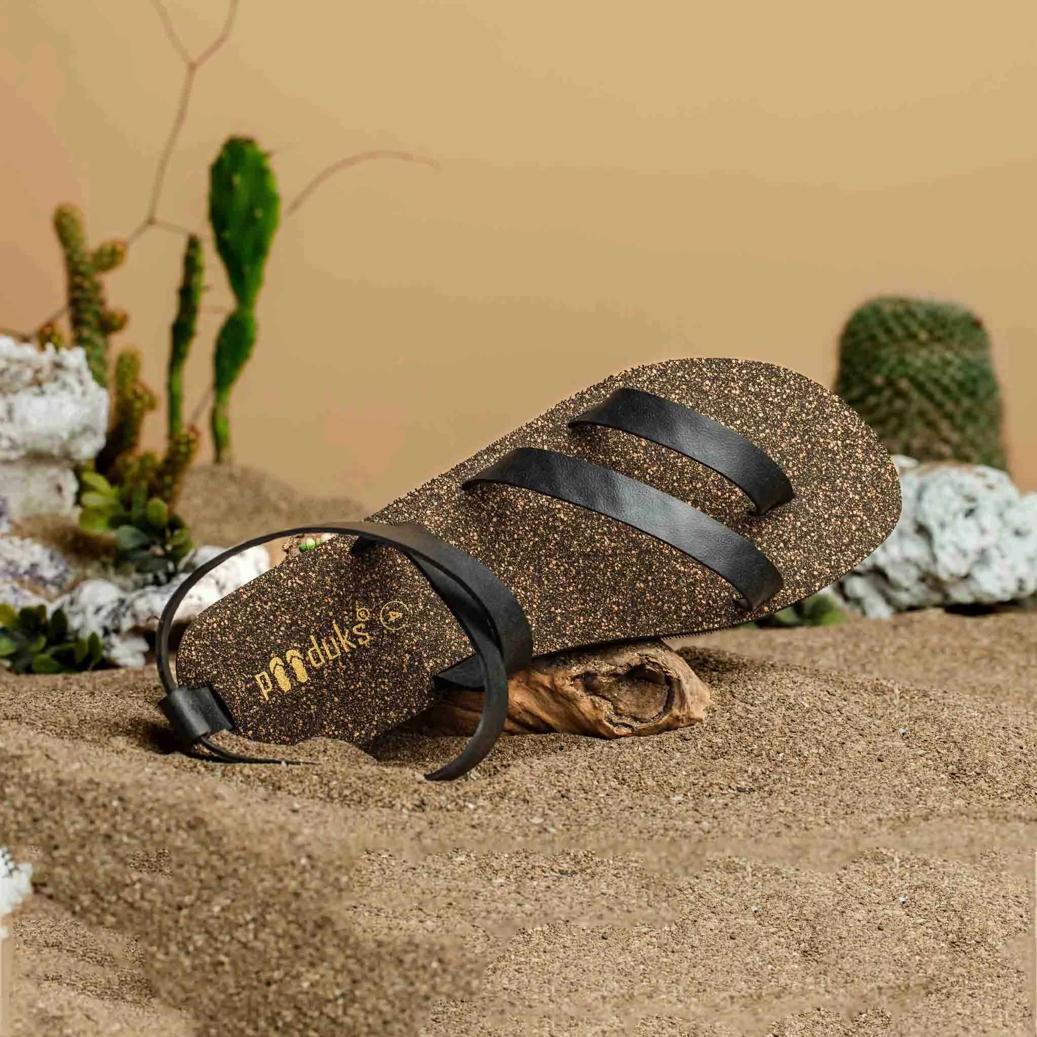 Zee Slingback Cork Black Sandals Women