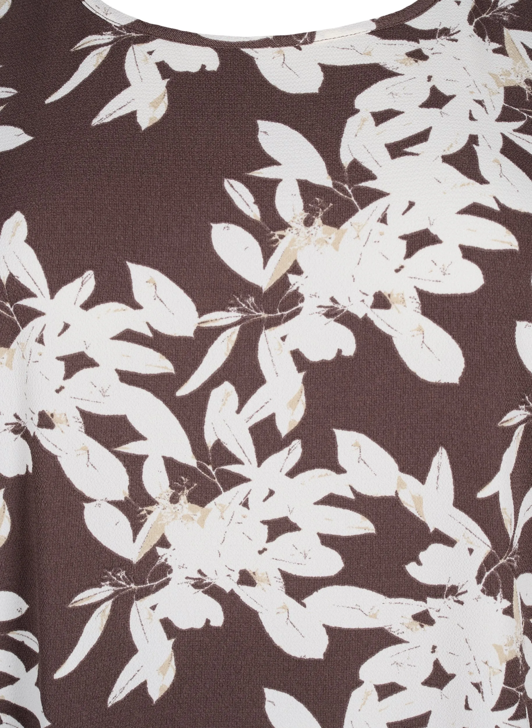 Zizzi Anni Dress in Brown Floral Print