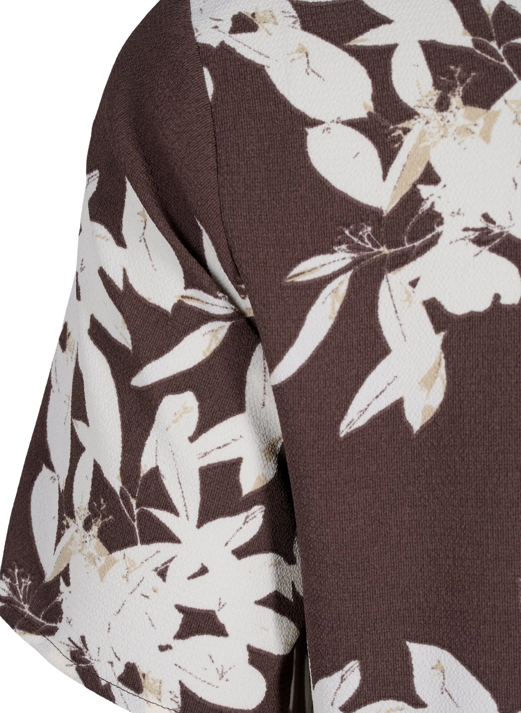 Zizzi Anni Dress in Brown Floral Print